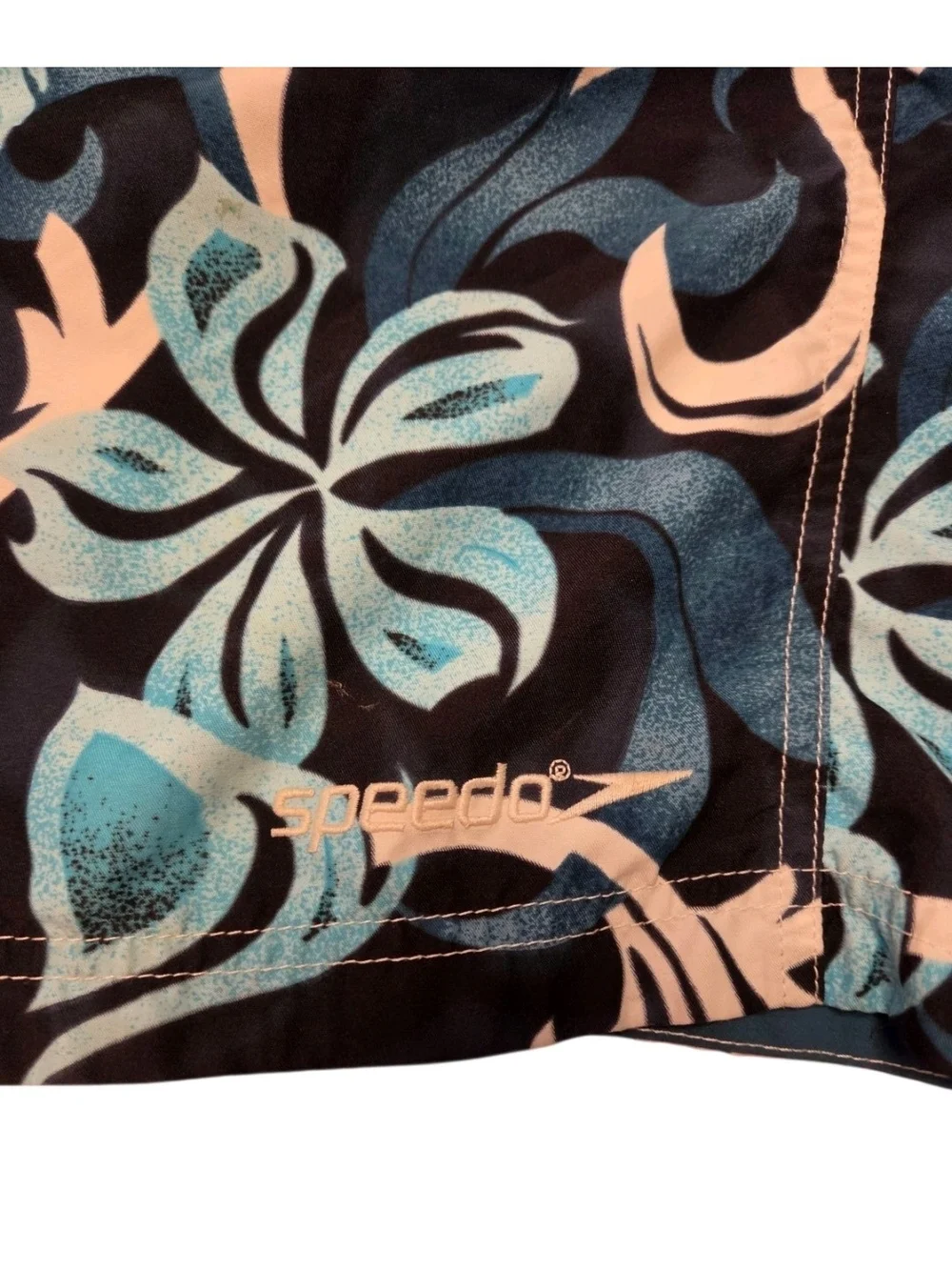 Speedo Black & Teal Floral Swim Board Shorts